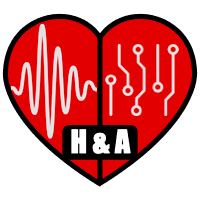 Red logo of a heart with an ekg graph